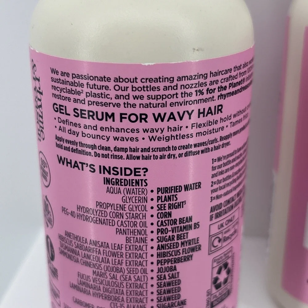 Lot Of 3 Rhyme & Reason wave Revival   Gel Serum 6.7 Oz Ea 100% natural Extract